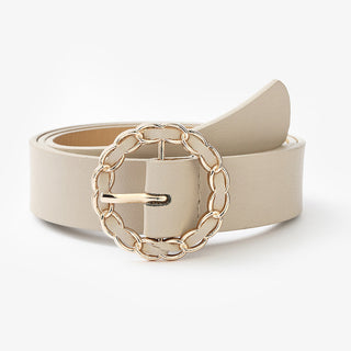 Japanese Round Buckle Exquisite PU Wrap Ladies Decorative Belt