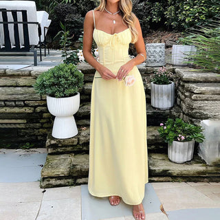 Vestido longo estilo corselet elegante