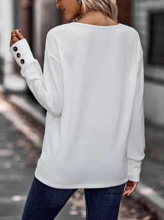 Blusa manga longa decote V