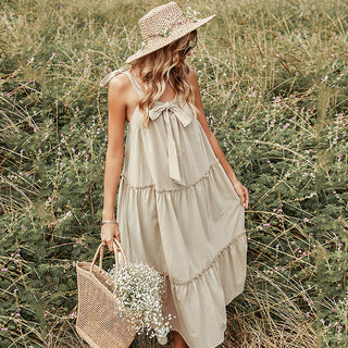 Vestido longo modelo solto e confortável primavera verão