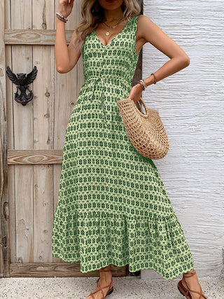 Women's Rhombus Prints Sleeveless Dress