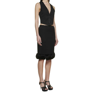 Saint Laurent Black Silk Skirt