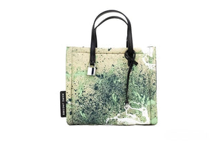 Marc Jacobs Mini Green Multi Splatter Paint Print Nylon Crossbody Tote Handbag