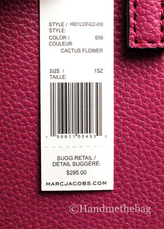 Marc Jacobs Mini Grind Cactus Flower Pebbled Leather Crossbody Tote Bag