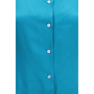 Gucci Blue Silk Dress Shirt