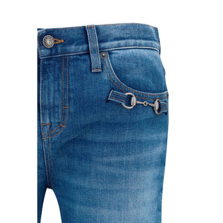 Gucci Blue Cotton Flared Jeans