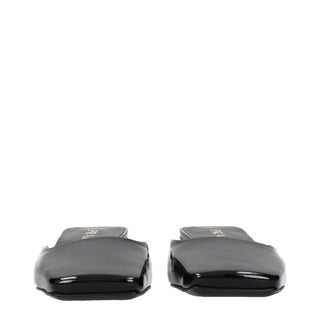 Prada Black Leather Flat Sandals