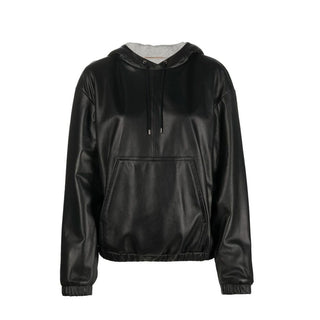 Saint Laurent Black Leather Tank Tops