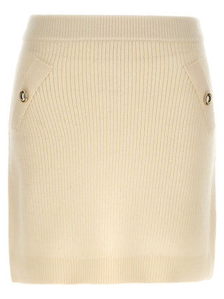 Michael Kors White Wool Long Skirt