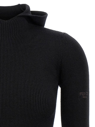 Fendi Black Wool Short Dress
