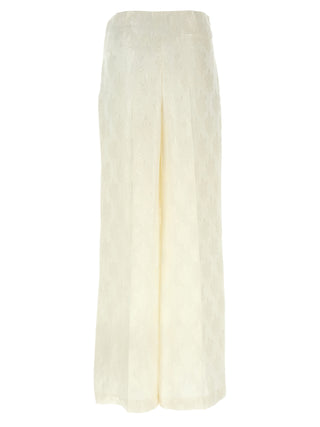 Fendi White Silk Casual Pants