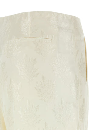 Fendi White Silk Casual Pants