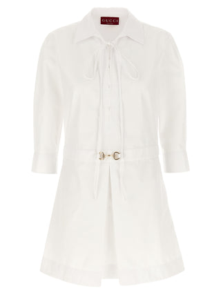 Gucci White Cotton Short Dress