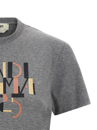 Fendi Gray Cotton T-Shirt