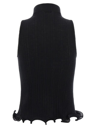 Fendi Black Polyester Sleeveles T-Shirt