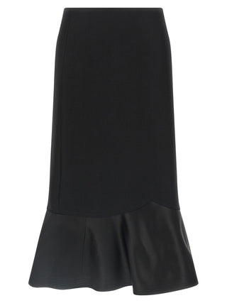 Fendi Black Virgin Wool Midi Skirt
