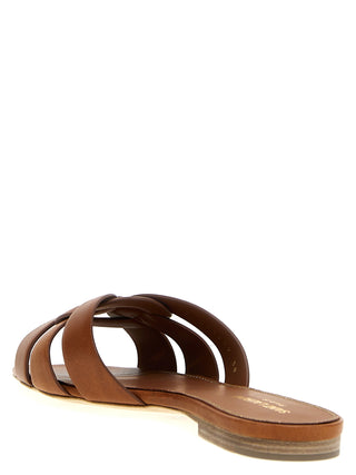 Saint Laurent Brown Calfskin Slides