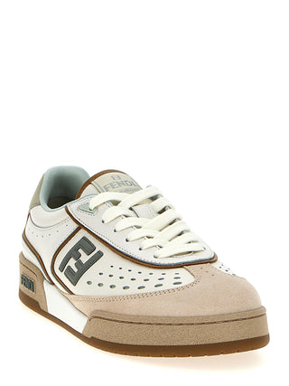 Fendi Beige Leather Sneakers