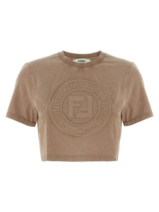 Fendi Brown Cotton T-Shirt