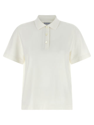 Burberry White Cotton Polo Shirt