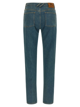 Burberry Blue Cotton Straight-Leg Jeans