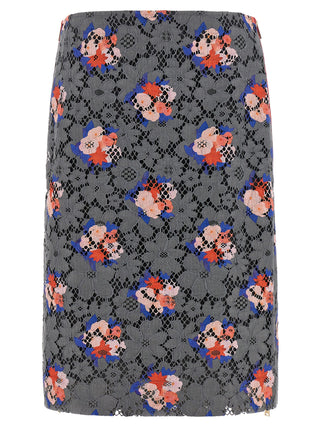 Fendi Gray Cotton Midi Skirt