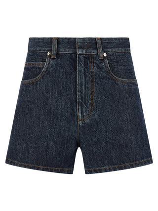 Fendi Blue Cotton Bermuda Shorts