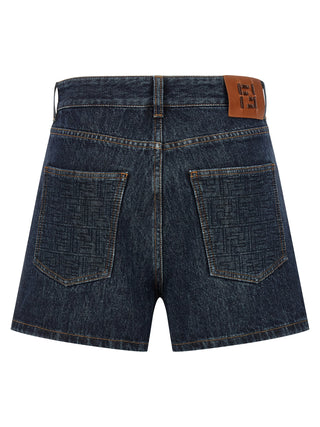 Fendi Blue Cotton Bermuda Shorts