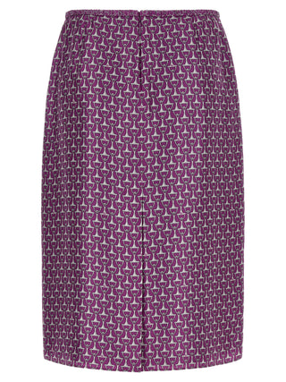 Gucci Purple Silk Midi Skirt