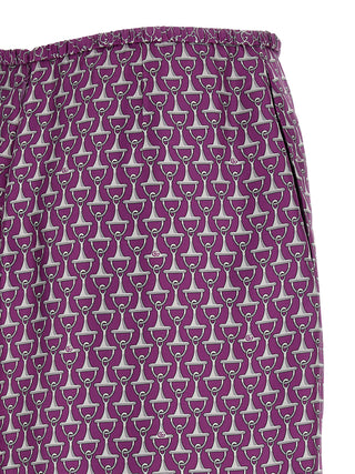 Gucci Purple Silk Midi Skirt