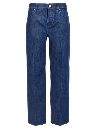 Gucci Blue Cotton Straight-Leg Jeans