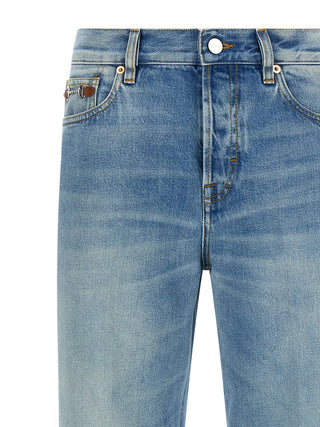 Gucci Blue Cotton Flared Jeans