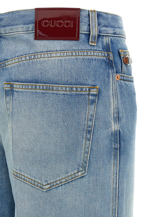 Gucci Blue Cotton Flared Jeans