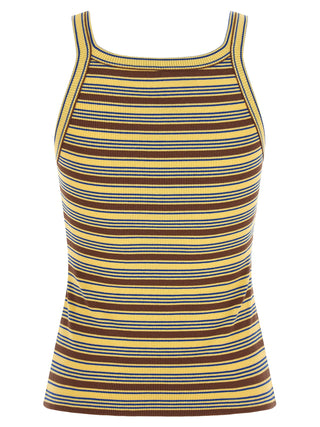 Fendi Multicolor Cotton Sleeveles T-Shirt