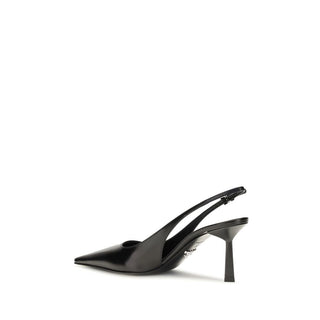 Prada Black Calf Leather Bos Taurus High Heel Pumps