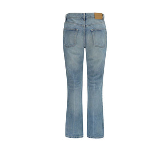 Saint Laurent Blue Cotton Straight-Leg Jeans