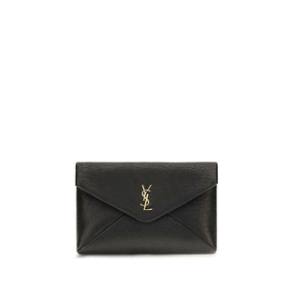Saint Laurent Black Lamb Ovis Aries Clutch Bag