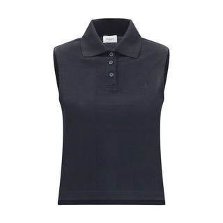 Saint Laurent Black Recycled Cotton Polo Shirt