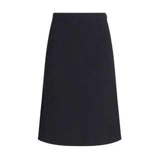 Fendi Black Wool Oves Aries Midi Skirt