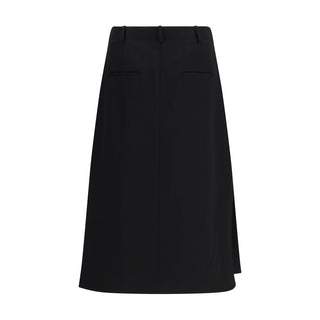 Fendi Black Wool Oves Aries Midi Skirt