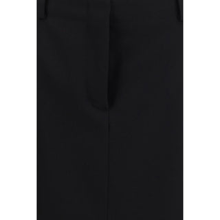 Fendi Black Wool Oves Aries Midi Skirt