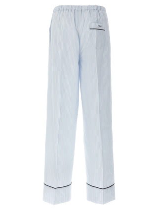 Prada Blue Cotton Casual Pants
