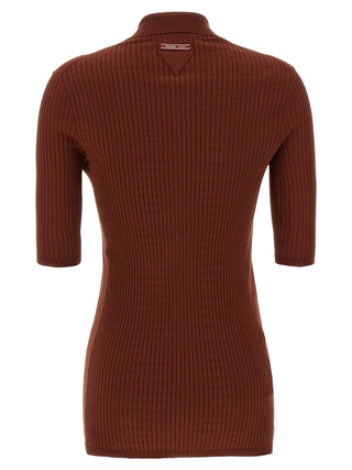 Prada Brown Cotton Polo Shirt