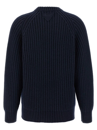 Prada Blue Virgin Wool Cardigan