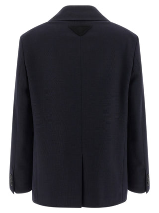 Prada Blue Virgin Wool Blazer