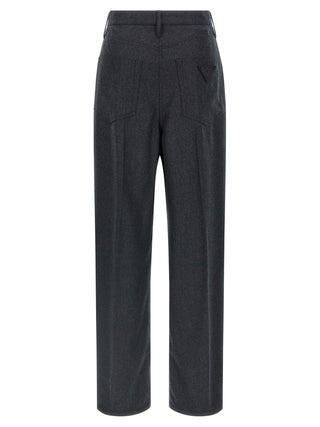 Prada Gray Virgin Wool Casual Pants