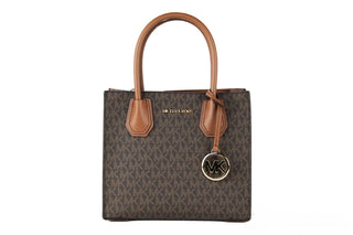 Michael Kors MICHAEL KORS Mercer 35S1GM9M2B Medium Logo And Leather Accordion Crossbody Bag In Brown