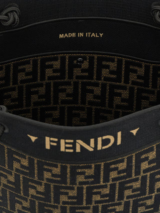 Fendi Brown Cotton Tote Bag