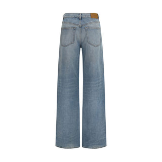 Saint Laurent Blue Cotton High-Waisted Jean