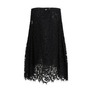 Fendi Black Silk Midi Skirt